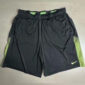 Nike Dri-FIT Black / Neon Yellow 10” Unlined Athletic Shorts - XXL